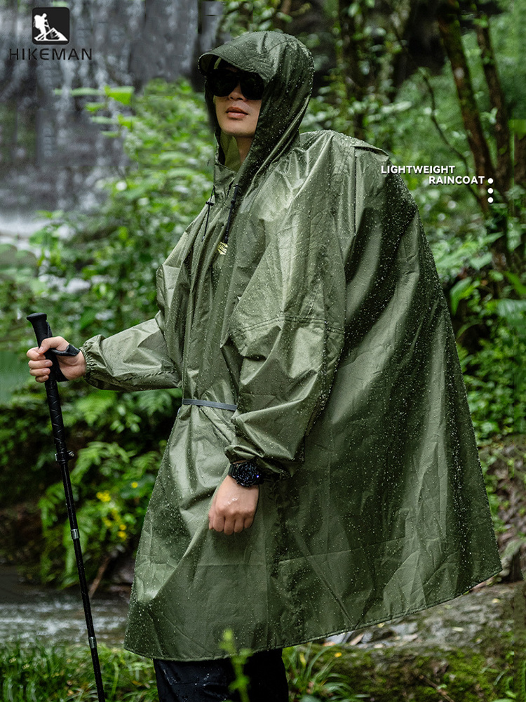 Camping Rain Poncho - Ultralichte regenjas met ritssluiting, gemaakt van