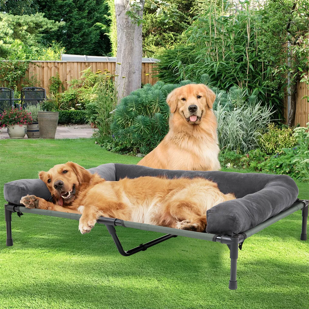 Outdoor Camping Dog Bed - BINGOPAW Verhoogd hondenbed, gaasvormig, met afneembare,